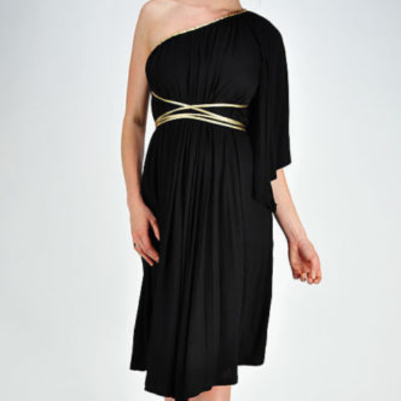 black grecian dress